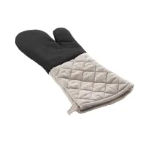 Ovenhandschoen 40x18 cm zwart - beige               